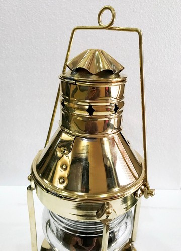 NEW ANTIQUE STYLE BRASS ELECTRIC LAMP HOME DECOR HANGING LANTERN 15" - Picture 4 of 9