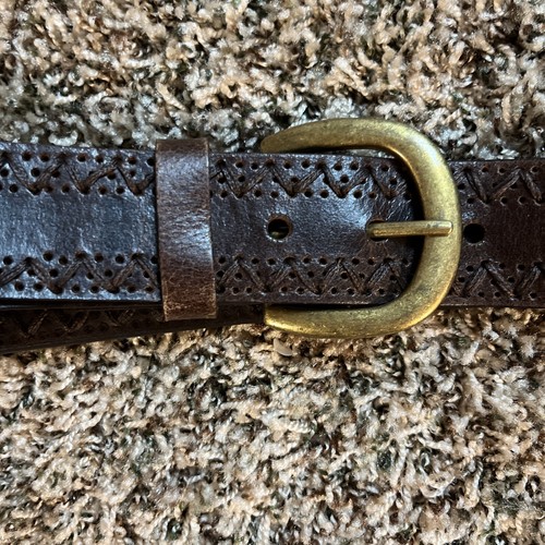 Brauner Echtleder geflochtener Taillengürtel Herren 36 Made in India - Bild 2 von 7