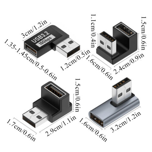 90 Degree Left Right Angled USB 3.0 A Male To Female Adapter Connector For PC - Picture 3 of 20