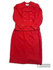 John Meyer of Norwich Suit Jacket and Skirt 2 pc Red Size 6P
