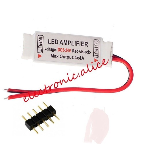 DC5-24V 4CHx 4A 5-Pin 5050 RGBW / RGBWW LED Strip Mini Amplifier Signal Repeater - Picture 1 of 11