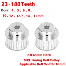 MXL 10mm Timing Drive Pulleys - 23 30 35 40 50 60 70 180 Tooth - 5 to 15mm Bore