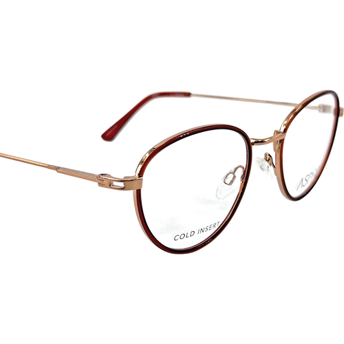 Aspire Unbothered Womens Metal Eyeglass Frame Brick Transparent Gold 51-20 Round - Picture 5 of 5