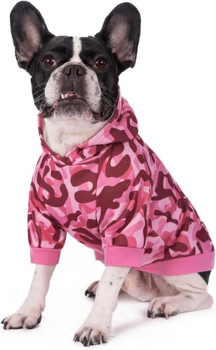 BT Bear Dog Hoodies Warm Camouflage Dog Sweater Coat Winter Hot Pink Size XL - Picture 6 of 9