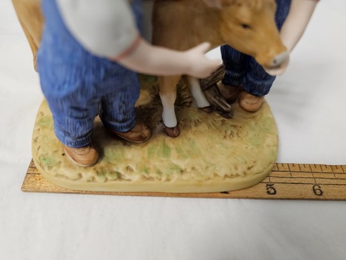Vintage HOMCO Denim Days Figurine 1998 Barnyard Baby Cow Calf #88351 - Picture 8 of 8