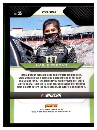 2021 Panini Prizm Racing #35 HAILIE DEEGAN Green Reactive Rookie (ref 138607) - Picture 2 of 2