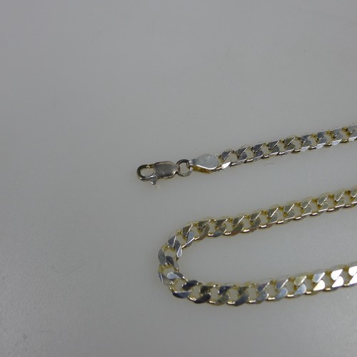 Kette Sterling Silber 925 Panzer, 24" lang, 6,0 mm breit, Karabinerverschluss. 31,2 gr. - Bild 2 von 3