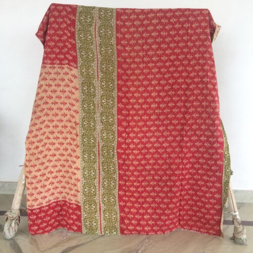 Indian Vintage Decorative Kantha Quilt Quilts Bedspreads Coverlet Blanket Throw - Picture 8 of 35
