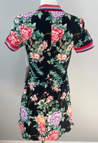 Johnny Was XS Women Bee Active Black Floral Polo Golf Dress New NWT - Picture 6 of 9