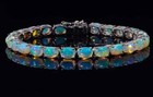 Aaa+Ethiopian Opal Bracelet 925 Sterling Silver Tennis Bracelet Anniversary Gift