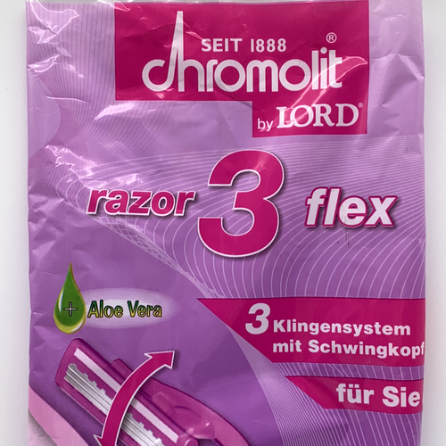 60 Einwegrasierer 3 Flex Klingen Schwingkopf Chromolit Aloe Vera - Bild 9 von 9