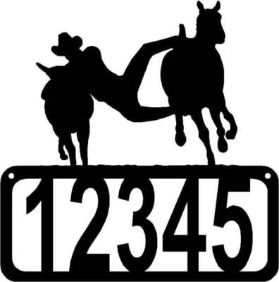 Bulldogging Rodeo/ Ranch House Address Sign - Made in the USA