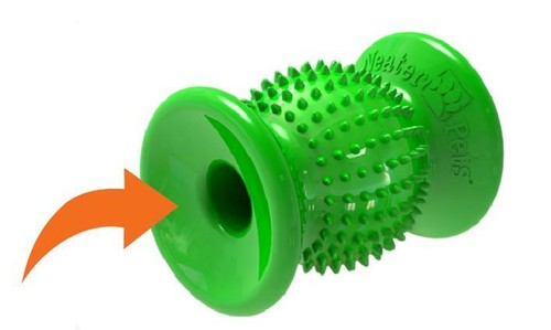 Rolly Cannoli - juguete de golosinas para perros a prueba de desorden - juguete para lamer mantequilla de maní sin desorden - Imagen 4 de 19