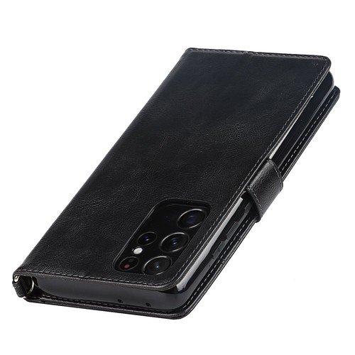 Case With SPen Samsung Galaxy S21 Ultra 5G Leder Schutzhüllen S Pen Slot Schwarz - Picture 6 of 10