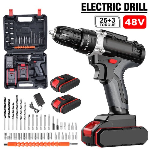 48V Cordless Hammer Drill Set Electric Impact Driver Screwdriver + 2x Battery - Picture 17 of 17