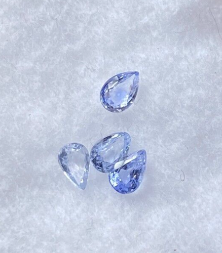 0.58 CTS, 2 PCS, CEYLON SAPPHIRE, PEAR CUT, 4.5 X 3.5 MM, LIGHT BLUE, VVS/VS