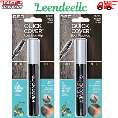 Quick Cover Root Touch up Rescue (Natural Dark Brown 2 Pack), Mascara Natural