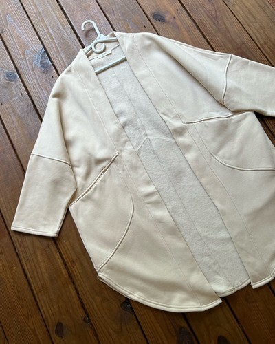 NEW Jade by Jane women's S/M cream open front long sleeve fleece cardigan coat - Bild 2 von 19