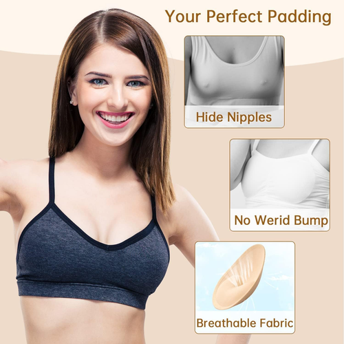 Bra Pads Inserts - 4 Pairs Sew in Cups for Sports Bras & Swimsuits - Picture 3 of 12