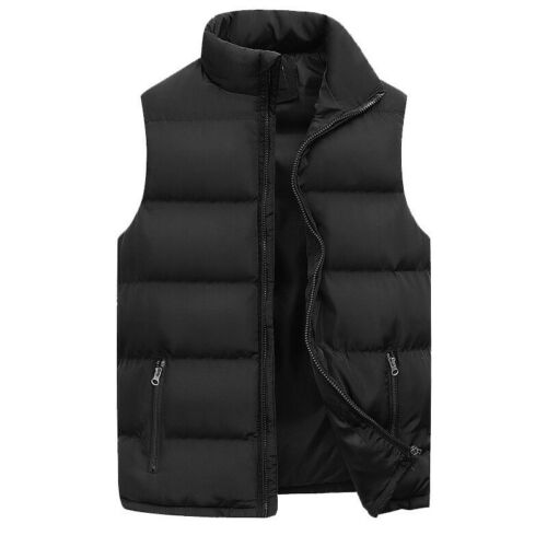 Men Fashion Zip Up Warmer Gilet Waistcoat Winter Warm Puffer Quilted Vest Jacket - Picture 4 of 15