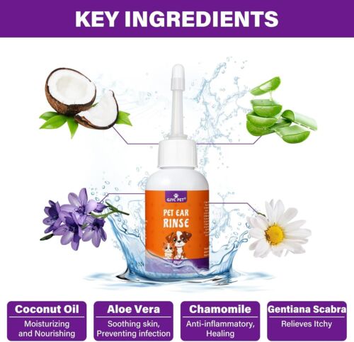 Ear Cleaner for Dogs and Cats,Dog Ear Infection Treatment for Itch Relief, - Picture 6 of 7