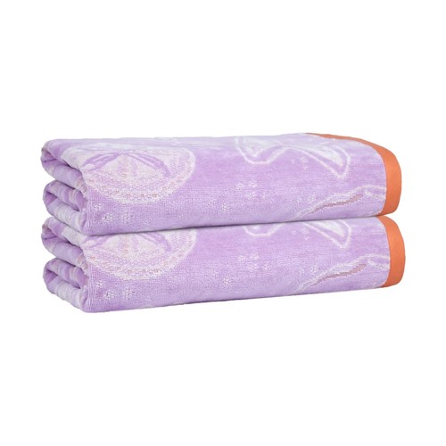 Seashell Oversized Beach Towels 2-Pack, 72" x 36" - Picture 3 of 13
