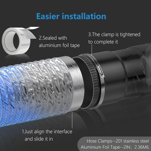 Trockner Entlüftungsschlauch 4 Zoll 3 Fuß strapazierfähiger flexibler Abluftkanalschlauch, dick (6-lagig) A - Bild 5 von 12