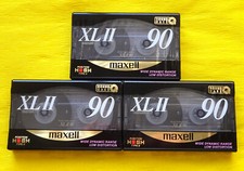 3x MAXELL XL II 90 Cassette Tapes 1991-1993 + OVP + SEALED +