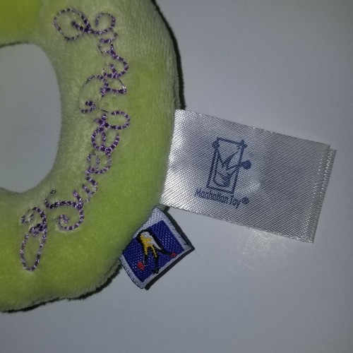 Manhattan Toy Sweet Pea Baby Plush Rattle Ring Green Stuffed Toy Lovey 2012 - Picture 4 of 6