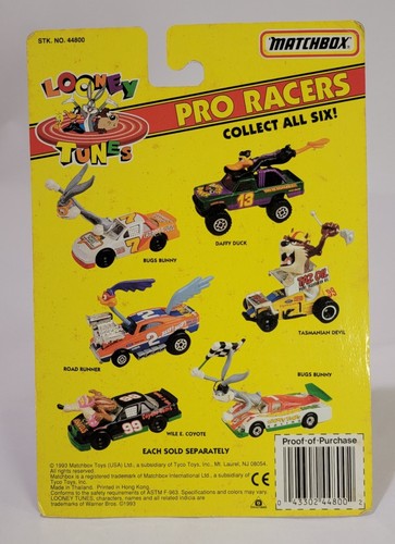 Matchbox Looney Tunes Pro Racers #1 Bugs Bunny 1993 Le Mans Race Car White NIP - Picture 6 of 6
