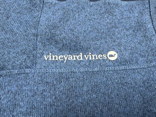 Suéter Pullover Vineyard Vines Cuarto Cremallera Talla Med Azul Verde Manga Ballena Logo - Imagen 3 de 11