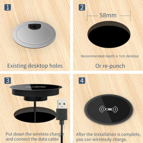 NEU 100W Fast Wireless Charger Desktop Embedded Charging Base for iPhone Samsung - Bild 9 von 11