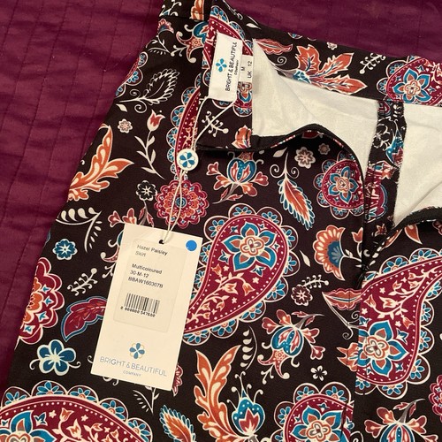 Collectif Bright and Beautiful Paisley Skirt - 12/M BNWT - Picture 7 of 8