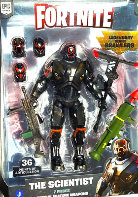 New FORTNITE The Scientist BRAWLERS 7'' ACTION FIGURE  WEAPONS Jazwares, sealed