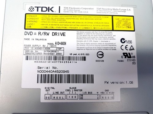 TDK DVD R-RW Internal Drive AID+440N - Picture 2 of 4