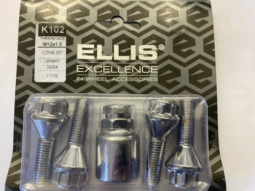 12mm x 1.5mm / 60 grados cónico / TORNILLOS DE RUEDA DE BLOQUEO ELLIS / UNIVERSAL - Imagen 1 de 2