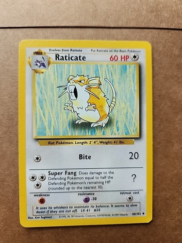 Raticate - 40/102 Base Set LP - Picture 1 of 2