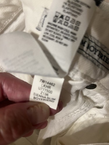 Lucky Brand White Distressed Sienna Slim Boyfriend Jeans O0 Inseam-26” - Picture 9 of 12