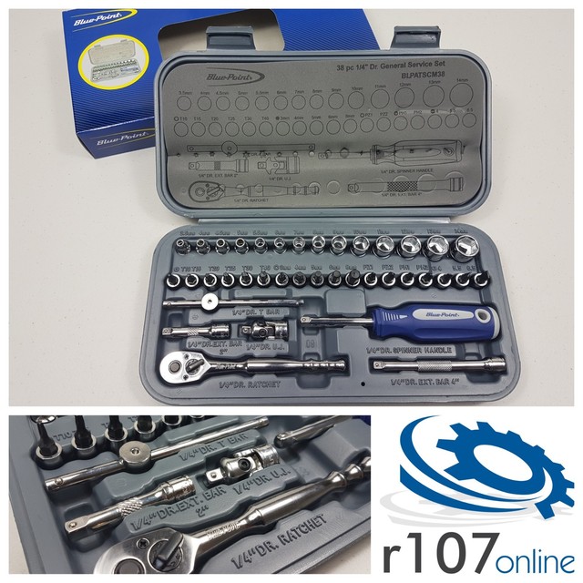 Blue Point 38pc 1/4" Socket Set Incl. Vat. as by Snap On. BLPATSCM38
