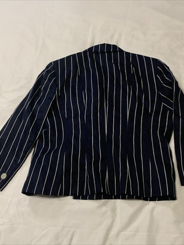 Blazer de lino Polo de Ralph Lauren de colección talla 14 azul marino chaqueta a rayas forrada completa - Imagen 16 de 24