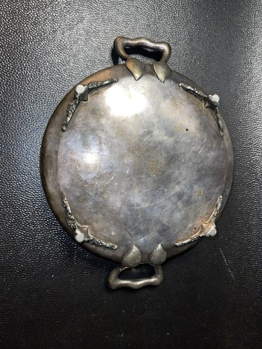 ANTIQUE REED & BARTON SILVERPLATE SERVING BOWL 1876 - 1928 4 LEGS HANDLES & TRIM - Picture 4 of 10