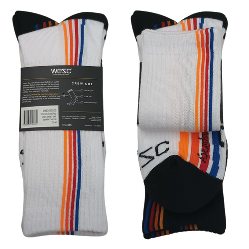 2 Pairs Unisex Wesc Socks Crew Cut Quick Dry Assorted Size & Color - New - Picture 9 of 17