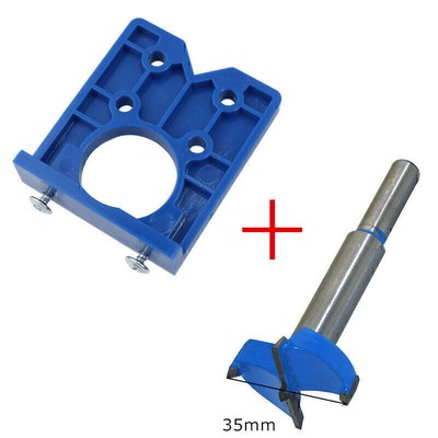 35mm For Cabinet Hinge Jig Drilling Wood Hole Saw Guide Locator with Drill Bit K