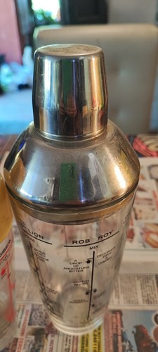 COPPIA 2 SHAKER PER dosaggio COCKTAIL in VETRO VINTAGE DA COLLEZIONE - Foto 3 di 4