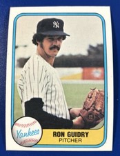 1981 Fleer Baseball Ron Guidry New York Yankees #88