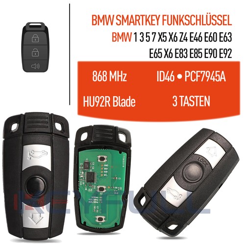 Funkschlüssel Fernbedienung 868MHz für BMW 3er E90 E91 E92 E93 5er E60 X5 E70 Z4 - Bild 1 von 6