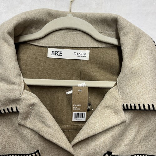 Chaqueta BKE Hebilla Whipstitch Para Mujer Talla XL Beige Occidental NUEVA *Defecto* - Imagen 5 de 11
