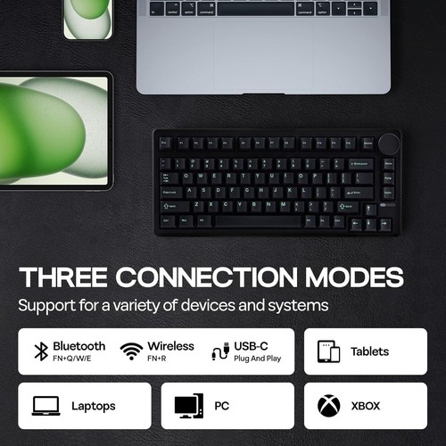 EPOMAKER QK81 75% Tastiera da Gioco Meccanica Wireless, QMK/VIA Programmabile - Foto 4 di 12