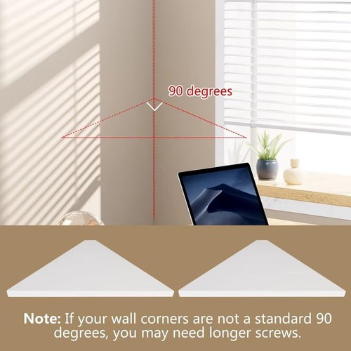 Corner Mounting ShelfEasy to Install Wall Corner ShelfWood Immitation with Ho... - Picture 6 of 6