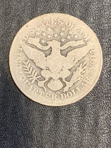 1905-O New Orleans Mint Silver Barber Quarter lot # 1768 - Picture 4 of 6